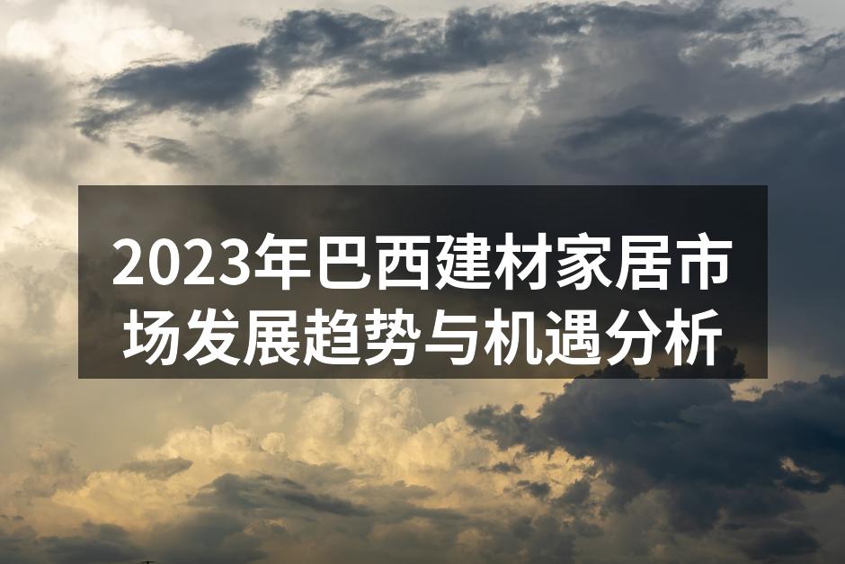 2023年巴西建材家居市场发展趋势与机遇分析
