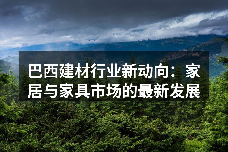 巴西建材行业新动向：家居与家具市场的最新发展