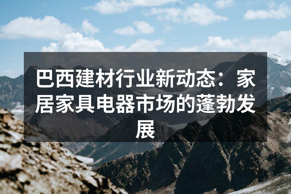 巴西建材行业新动态：家居家具电器市场的蓬勃发展